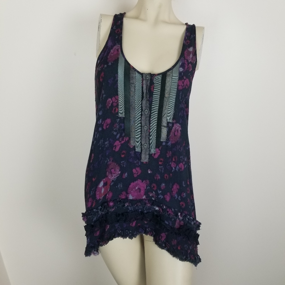 Free people Floral Snap Out Of It Tuxedo Tank ASO Wizards Of Waverly Place